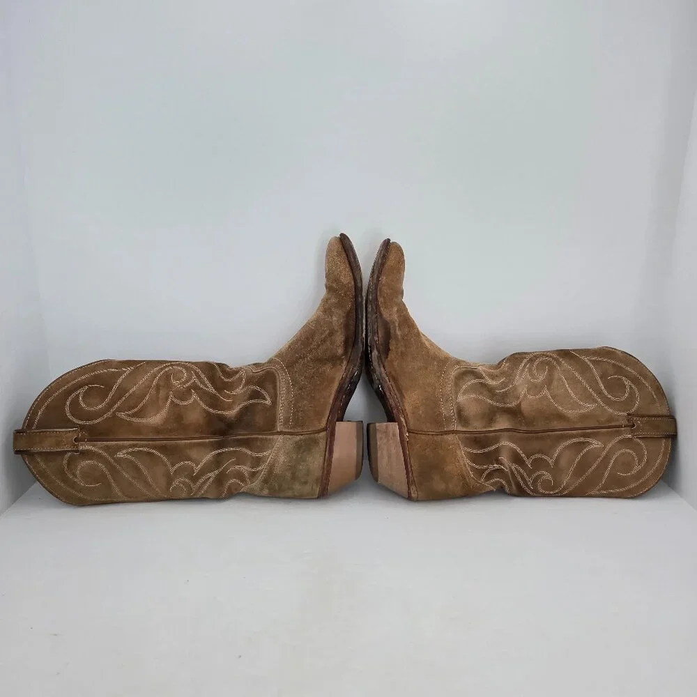 vintage | tan brown leather made in USA festival cowboy boots | WMS 7.5 - Picture 8 of 10